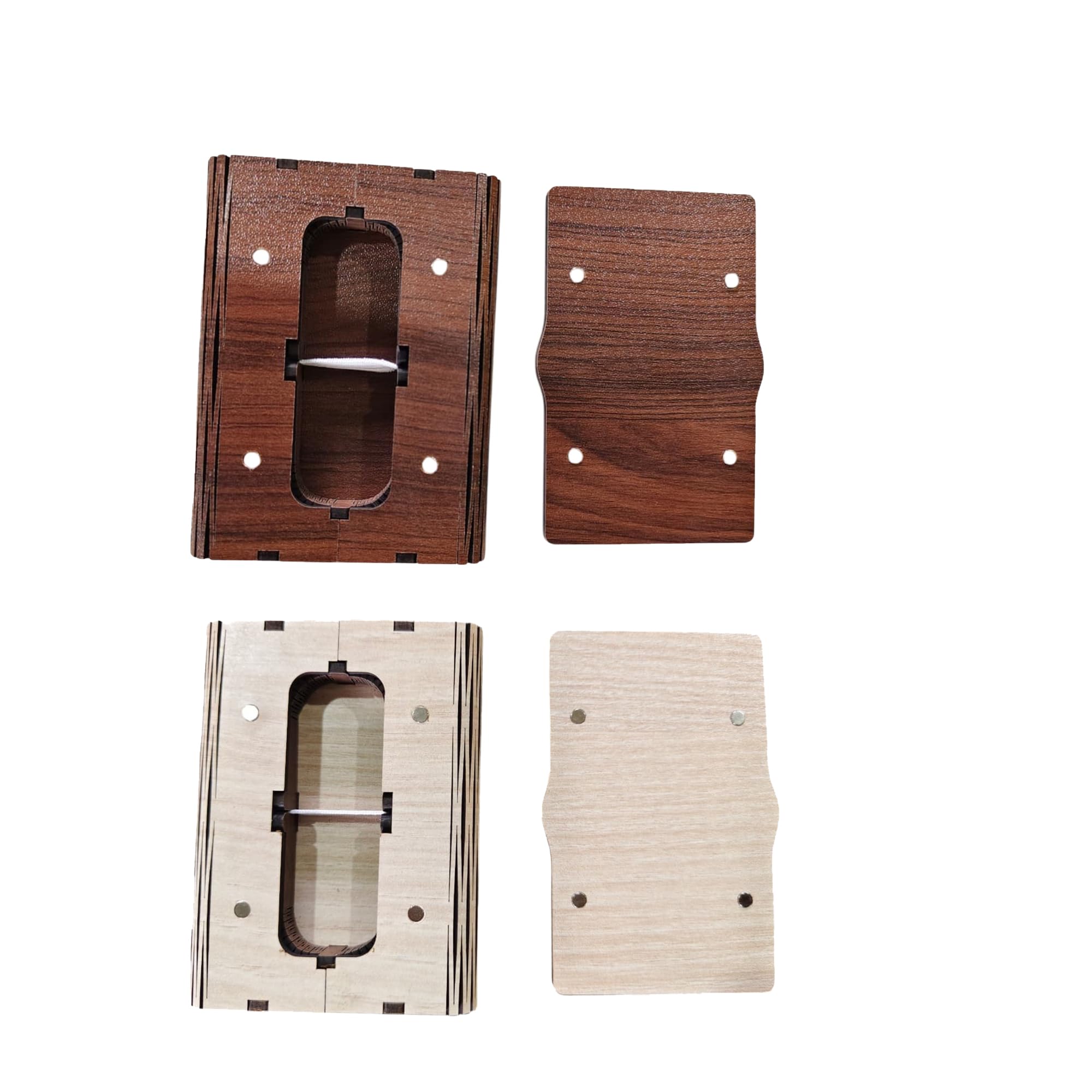 Wooden Pen Drive Holder Box Combo of 2 | Wooden USB Storage Case | Flash Drive Organizer | Elegant USB Box for Wedding Photography, Corporate Gifts & Client Delivery (Brown,White, Pack of 13)-image-5