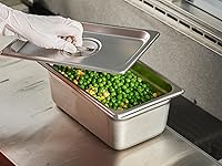 Vista 85 de CURTA Paquete de 6 cubiertas de sartén de mesa de vapor de tamaño 1/4 con asa, NSF, tapa de bandeja de hotel, tapa de comida de catering