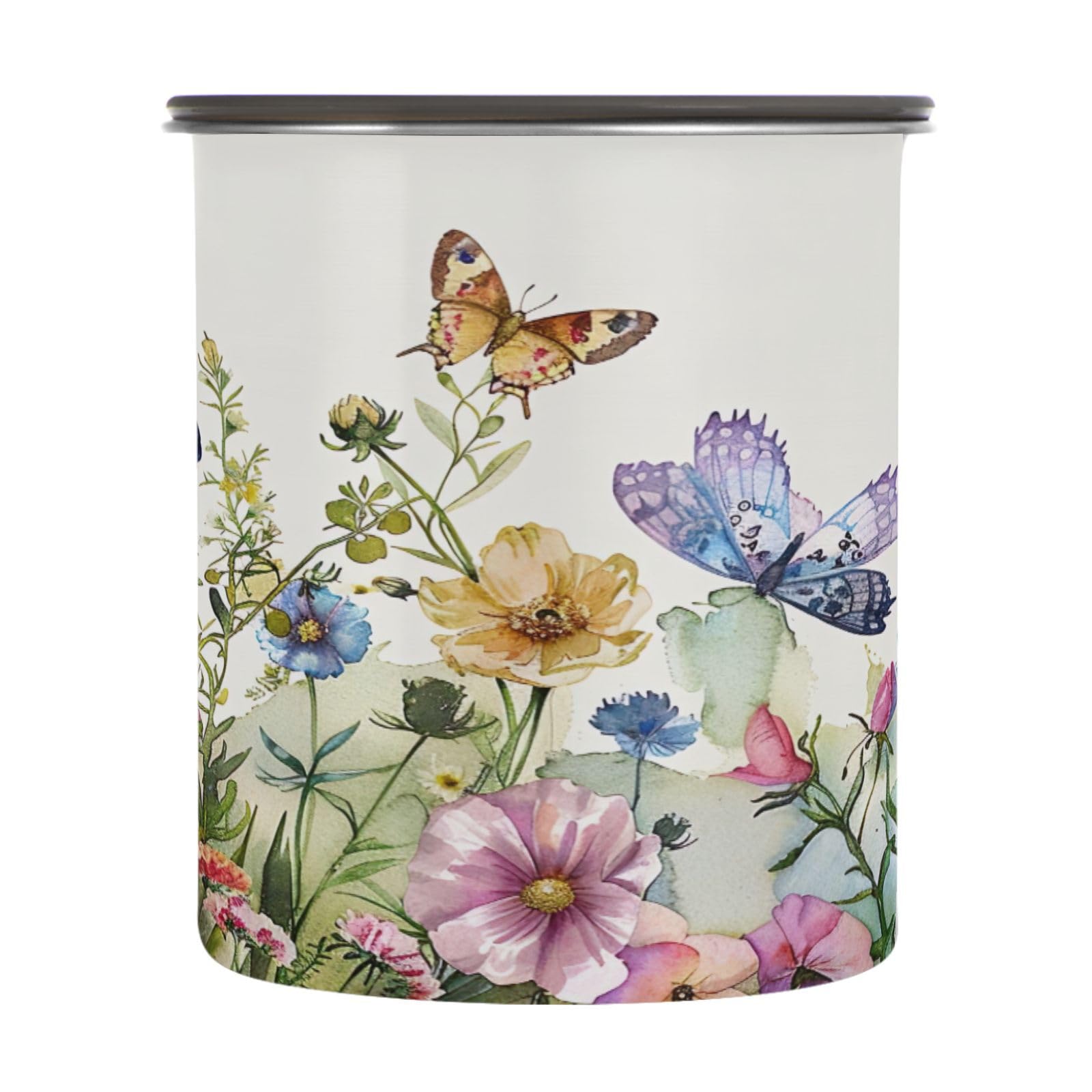 Coikll Spring Wild Flowers (5) Coffee Canister Stainless Steel Food Storage Container Air tight Jar Tea Storage for Beans, Tea, Sugar, Kitchen Storage