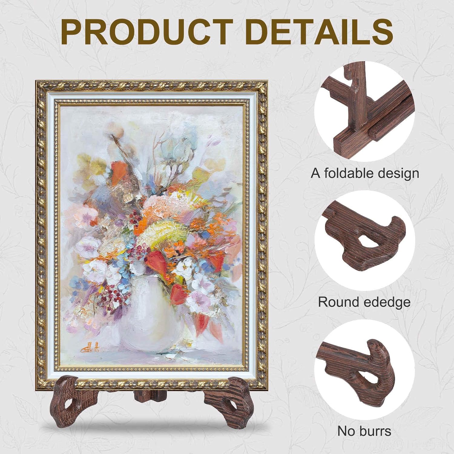 MECCANIXITY Wooden Easel Plate Holder, 6" Small Natural Wood Easels Table Display DIY Stand for Decorative Picture Frame Book Artwork Desktop Ornaments image 3