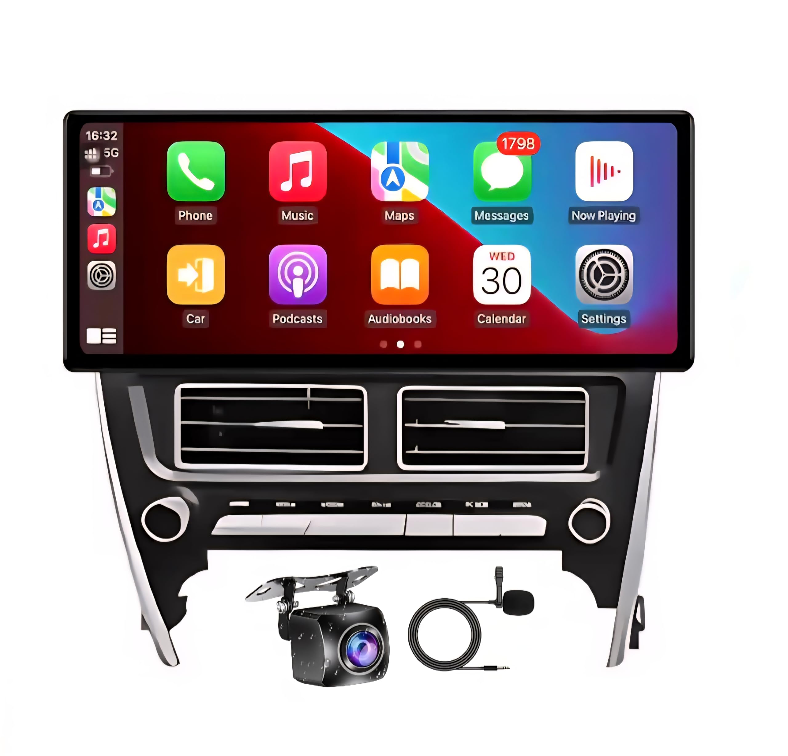 12.3 Inch Android Car Stereo for Toyota Camry 2012-2014 | Wireless Apple CarPlay & Android Auto QLED Touch Screen Built-in Navigation Fast Interface Full Frame Set (4GB RAM + 64GB ROM)