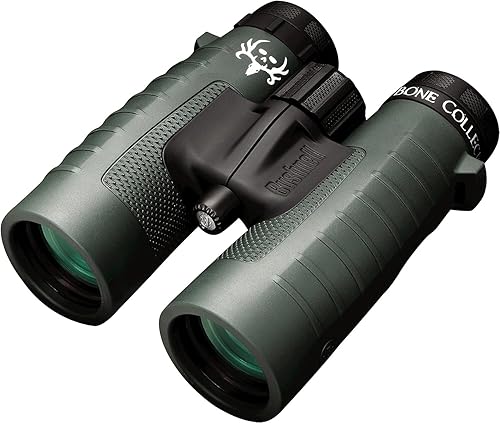 Bushnell Paquete de binoculares: Trophy XLT 10x42 prismáticos (edición colector de huesos) + arnés binocular de lujo