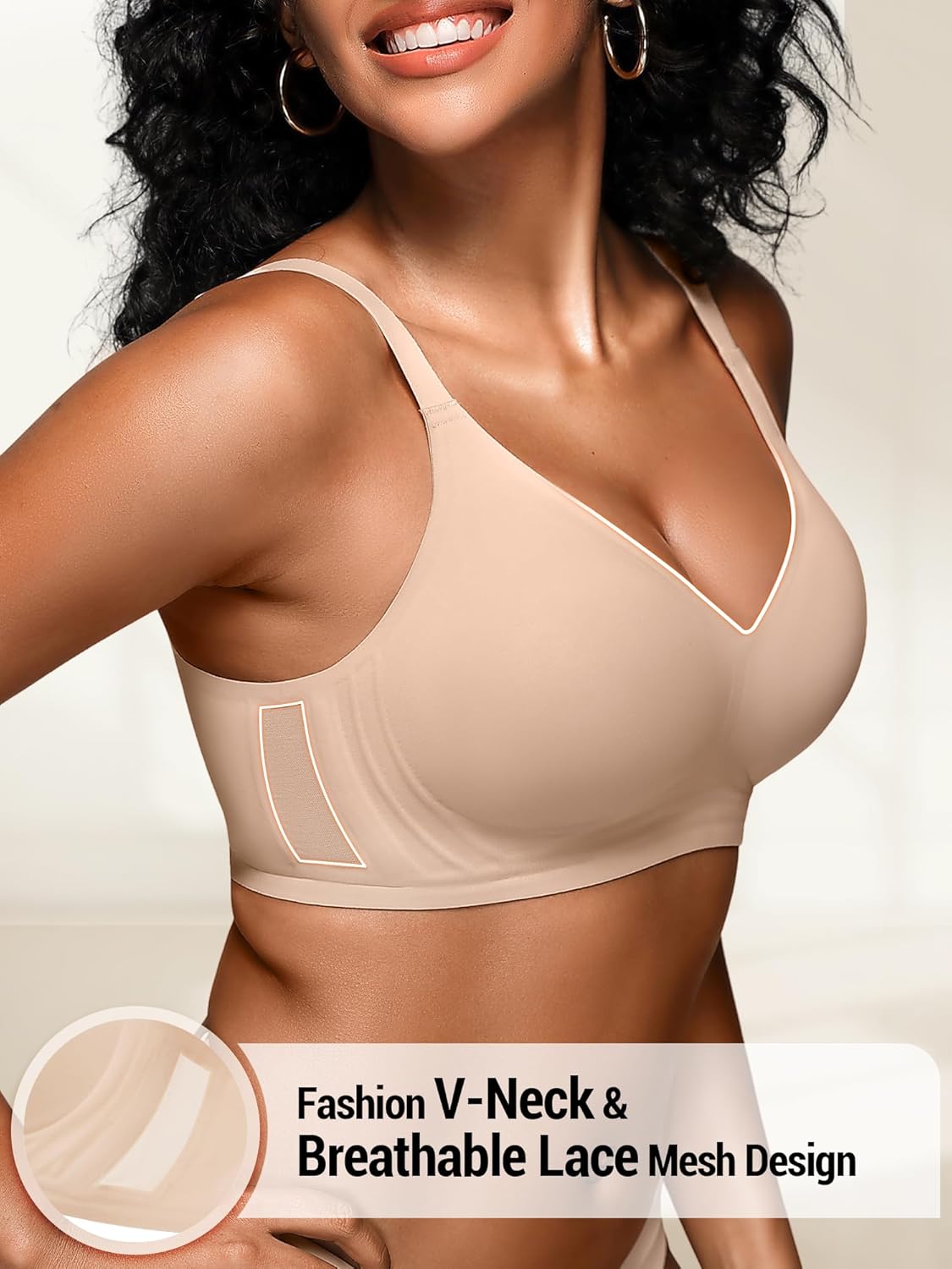 Seamless Jelly Bras for Women No Underwire - S-2XL Wireless Comfortable Everyday Bralettes Breathable Tshirt Bra - Image 3