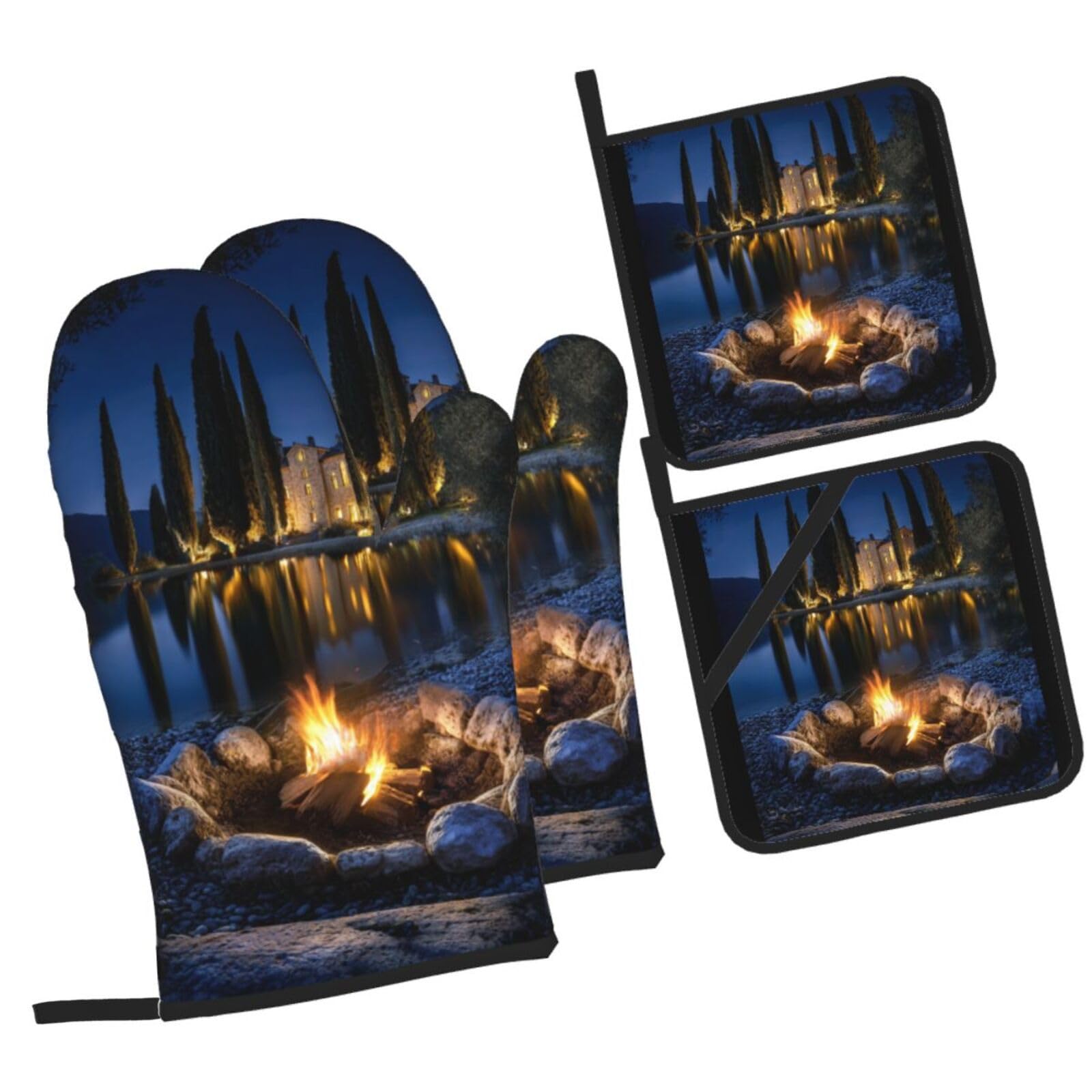 guanti barbecue Blu Grigiastro guanti forno,resistenti al calore, antiscivolo, spessa e sicura Cucina al barbecue