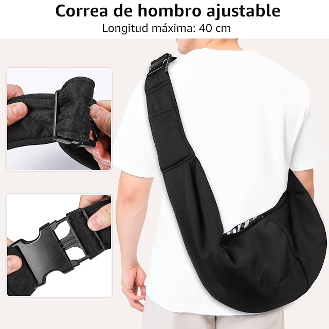 Foto 4 de 7 de Sarsumir Bandolera para Perro, Transportín para Perros Bolsa de Viaje para Mascotas Ajustable Bolso de Hombro…