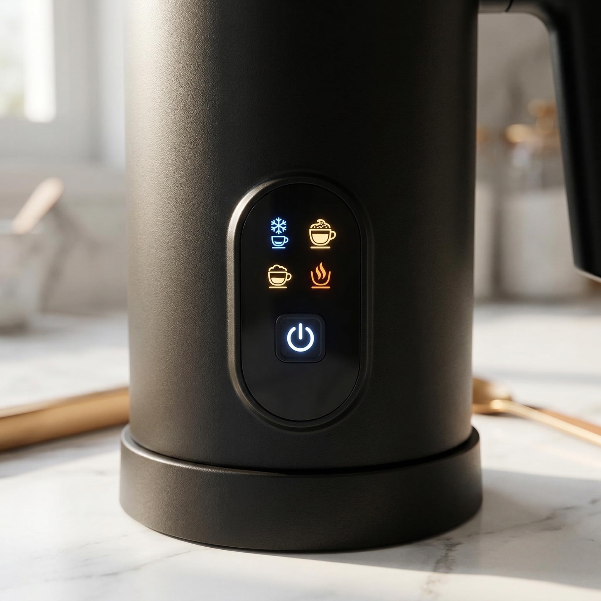 Espumador De Leche Eléctrico 350ml 4 Modos, Mousseador De Leche Caliente Fría con Interior De Acero Inoxidable 304, Calentador Automático para Latte Cappuccino Café Y Chocolate Caliente