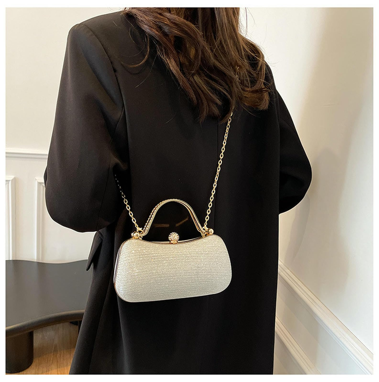 Damska torba z uszami niszowa torba modna modna łańcuszek wieczór ramię Crossbody