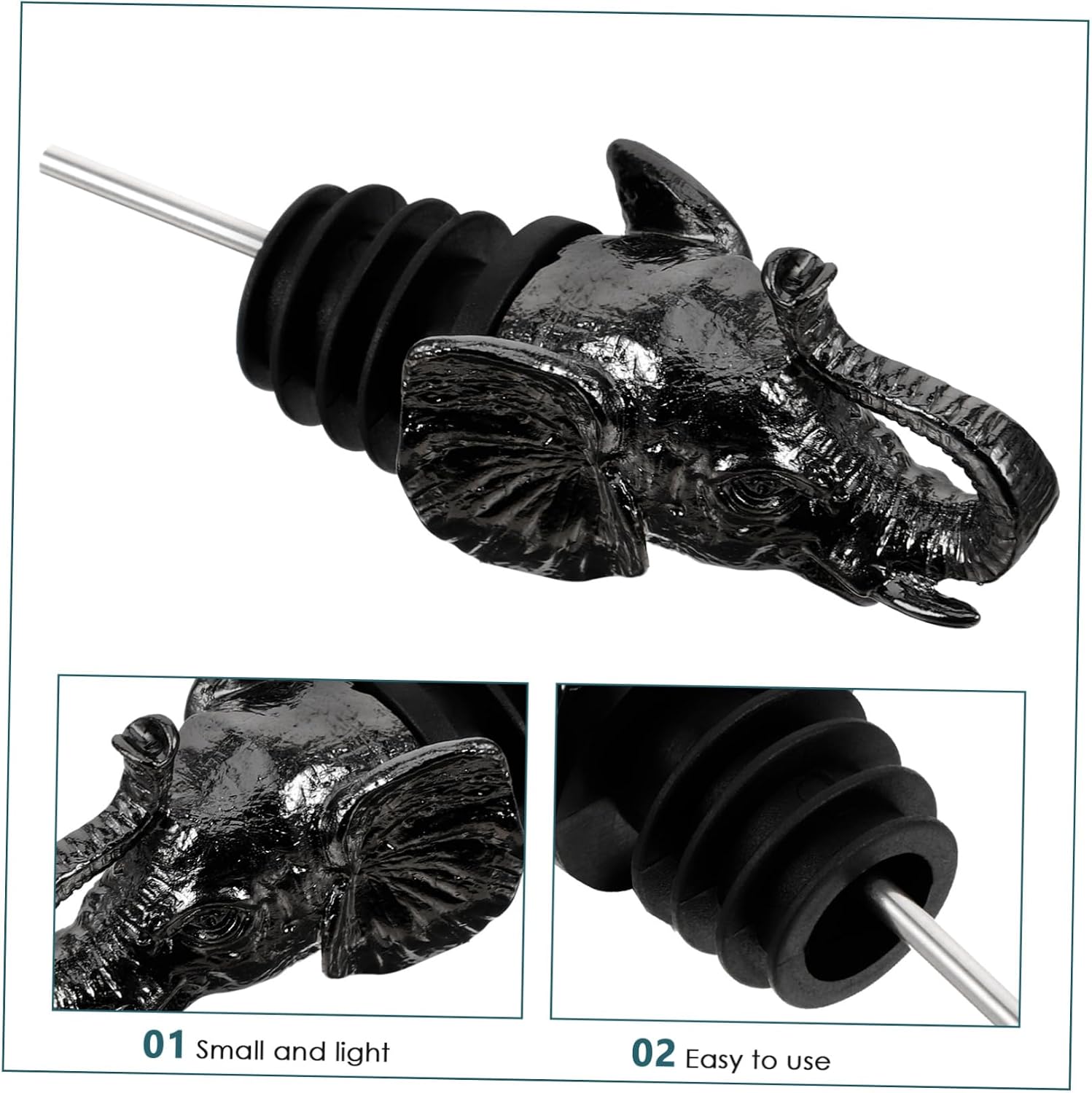 ORFOFE Zinc Alloy Elephant Wine Pourer Stylish Easy to Use Great for Family Gatherings Parties