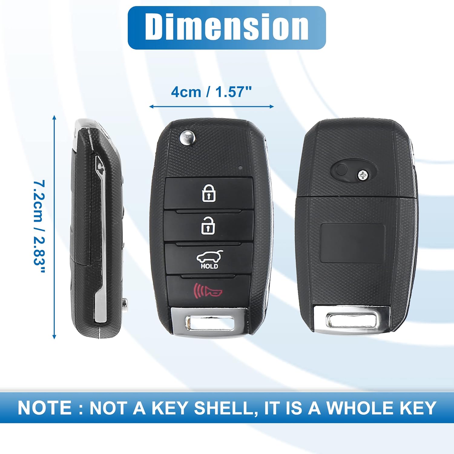 X AUTOHAUX 2pcs 4 Button Proximity Smart Car Keyless Entry Remote Control Key Fob for Kia Soul 2014-2019 SUV 433MHz 60 Chip OSLOKA-875T FSK 95430-B2100 95430B2100 Only Fit for PSD