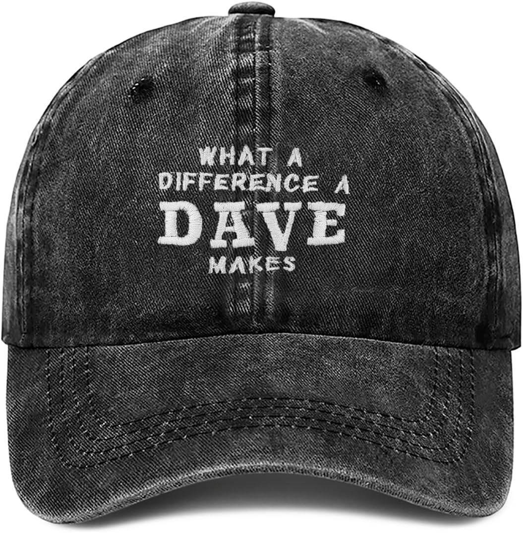 What A Differences A Dave Makes Hat Baseball Cap Hats for Men Adjustable Hat