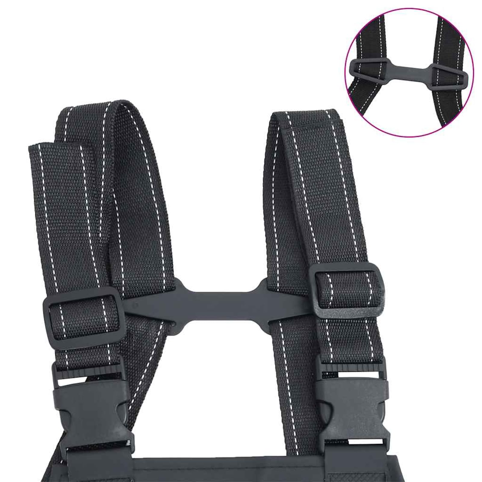 Gecheer Wathose Schwarz Größe 46, PVC-beschichtetes Polyester 0,48mm, verstellbare Träger, Angeln, Bauernhof, Wald, Landleben