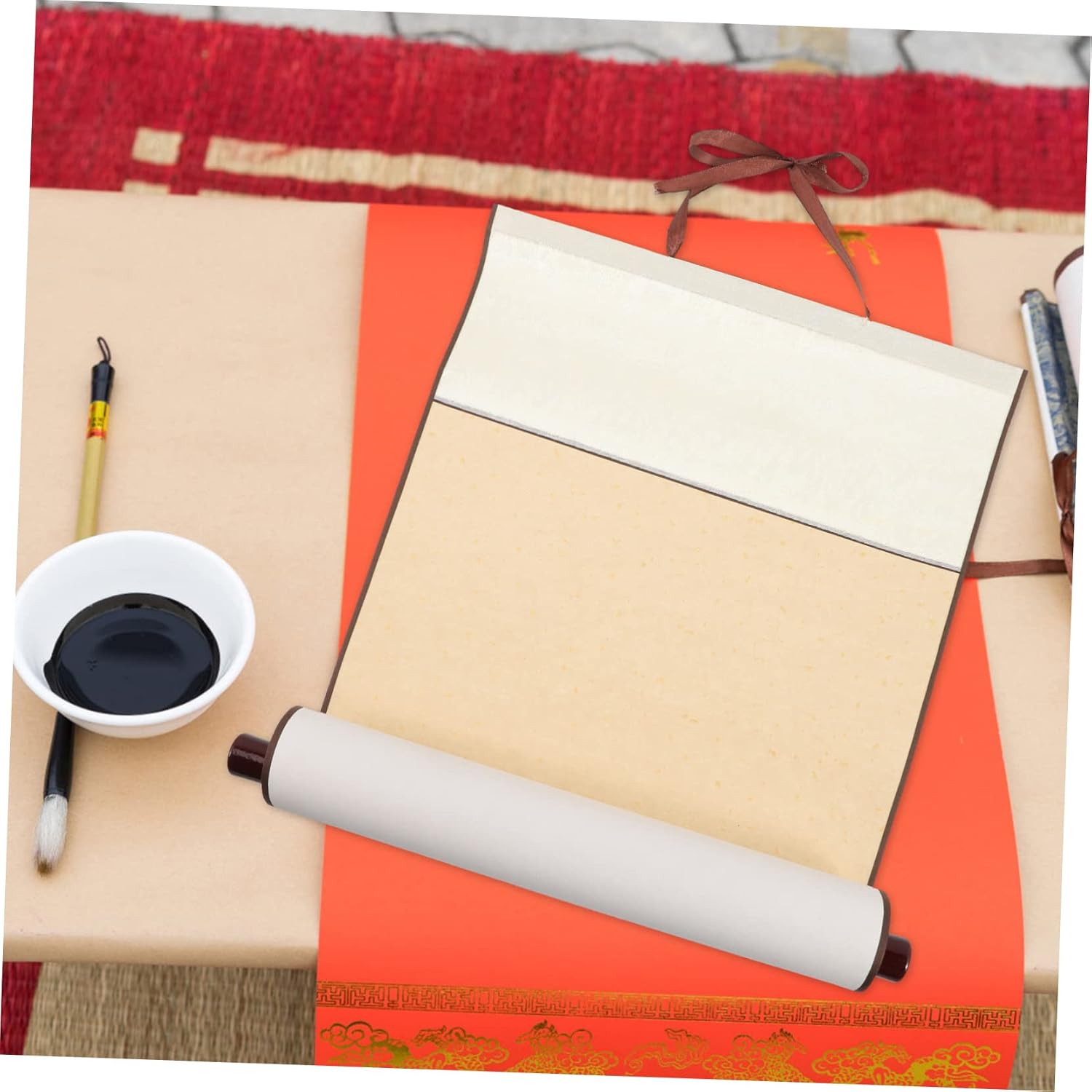 CORHAD 3pcs Chinese Calligraphy Paper Pad Multi-use Drawing Scrolls DIY Painting Calligraphy Xuan Paper Retro-Style Blank Scroll