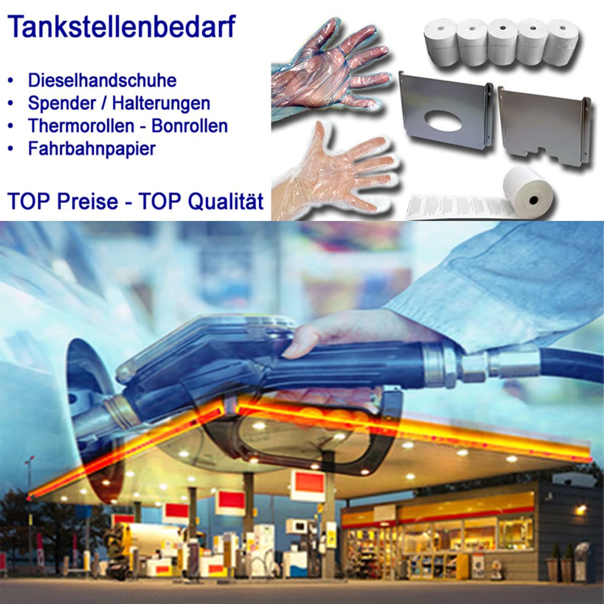 Spender für Tankhandschuhe – Alu-Dieselhandschuhspender für Einmal- und PE-Handschuhe, mittige Entnahme, ideal für Tankstellenhandschuhe
