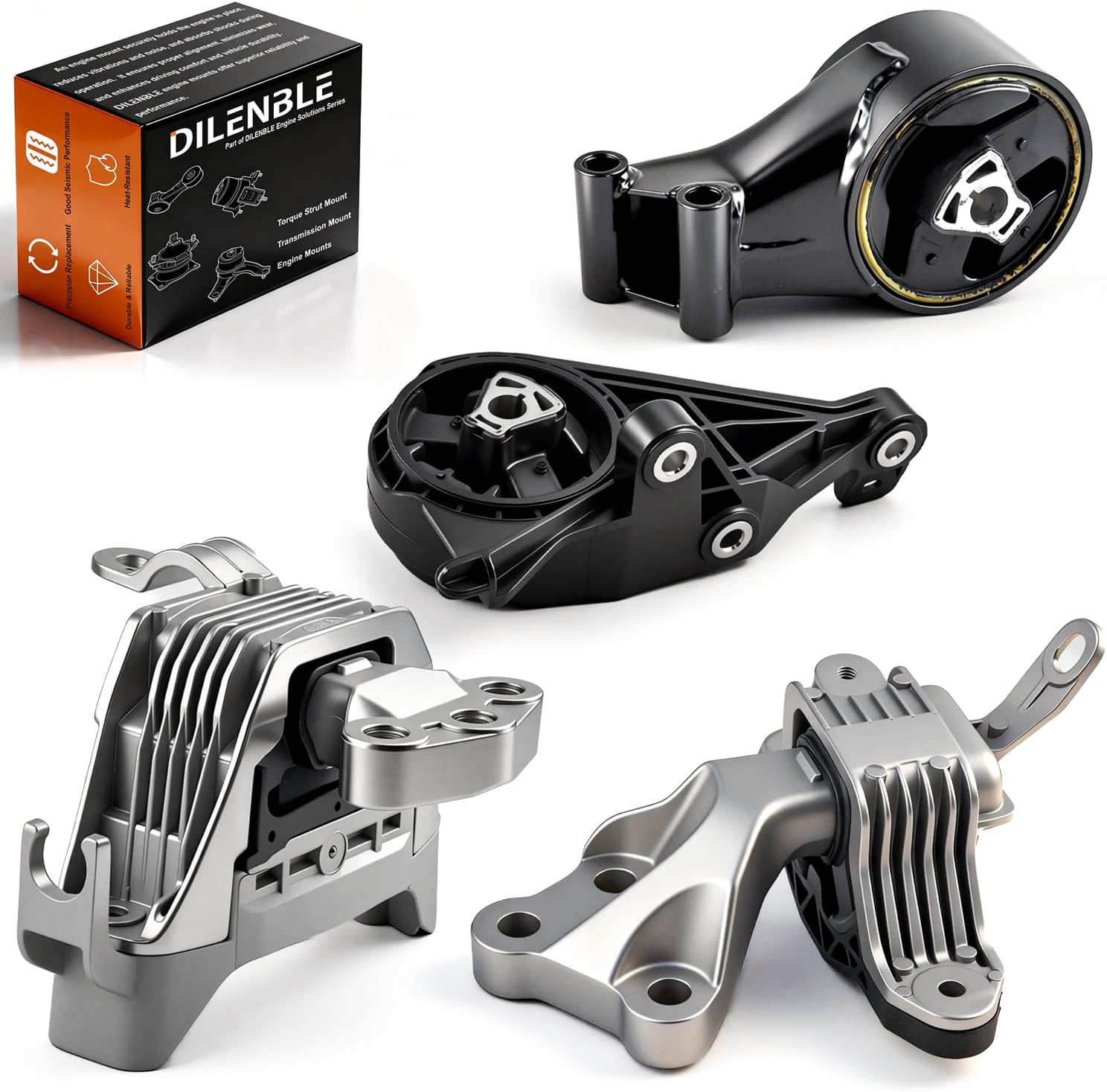 Engine Motor Mount & Trans Mount Replacement for Chevrolet Cruze 2011-2015 L4 1.4L Automatic Transmission, Engine Mount Set of 4 Replaces OE# A5430 A5510 A5563 A5579