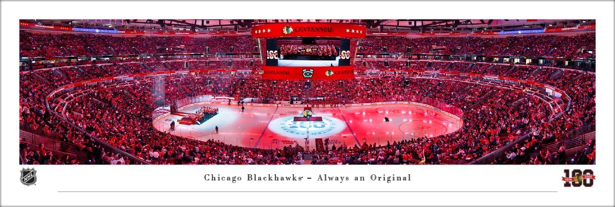 Chicago Blackhawks, Centennial Ceremony - Unframed NHL Poster by Blakeway Panoramas