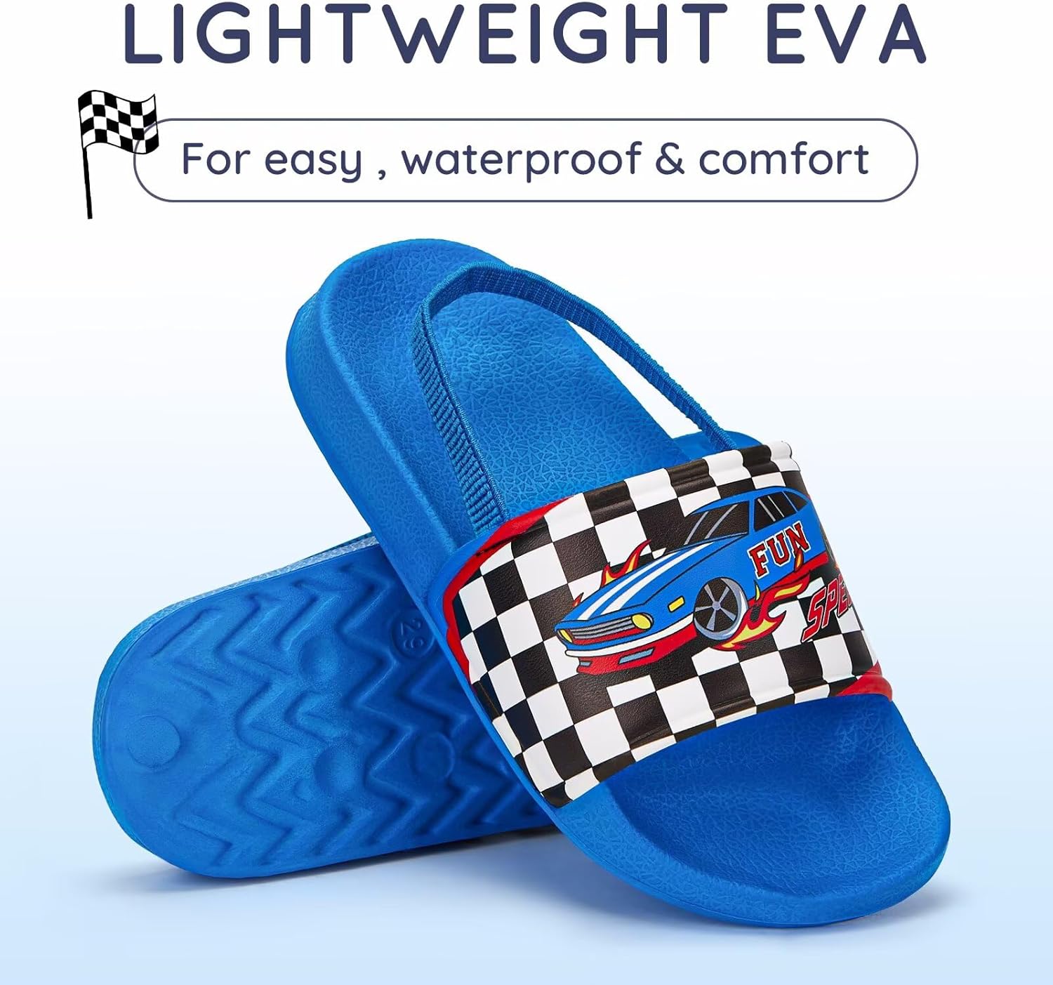 Toddler Slide Sandals Boys Girls Water Shoes Kids Slip On Sandal with Back Strap for Outdoor Summer Beach - Image 4