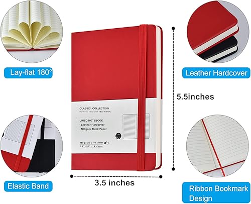Miniatura 2 de Paquete de 6 cuadernos de bolsillo, cuadernos pequeños, mini bloc de notas con rayas universitarias, de tapa dura de cuero, para oficina, hogar,