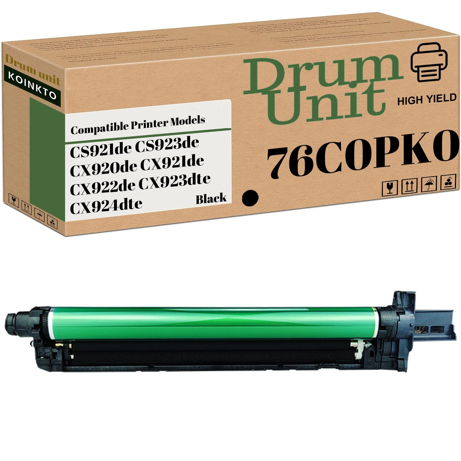Unità tamburo compatibile 76C0PK0 76C0PV0 di ricambio per stampante Lexmark CS921de CS923de CX920de CX921de CX922de CX923dte CX924dte (confezione da 1 nero)