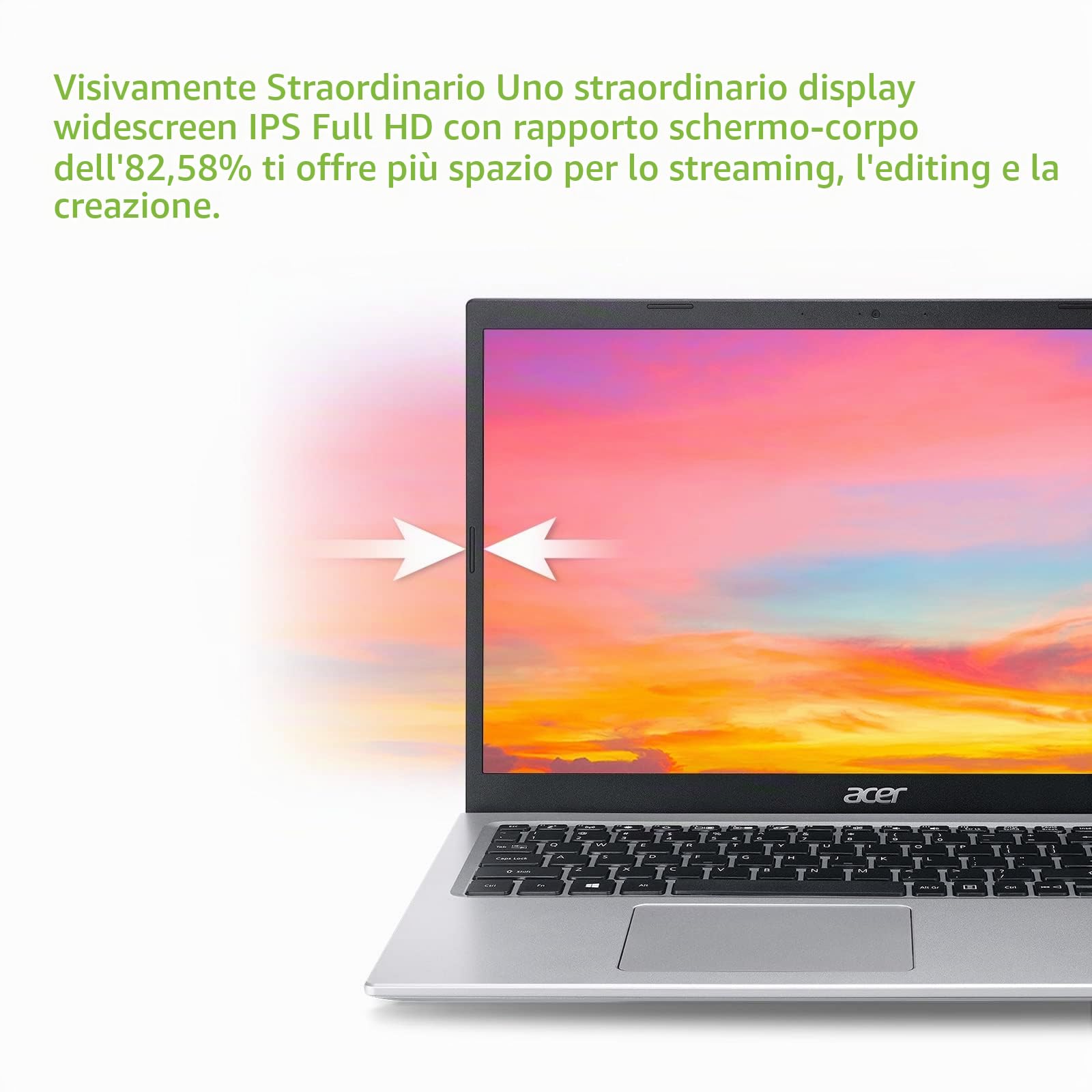 acer Aspire 5 A515-56-347N Slim Laptop - 15.6" Full HD IPS Display - 11th Gen Intel i3-1115G4 Dual Core Processor - 8GB DDR4-128GB NVMe SSD - WiFi 6 - Amazon Alexa - Windows 11 Home in S Mode