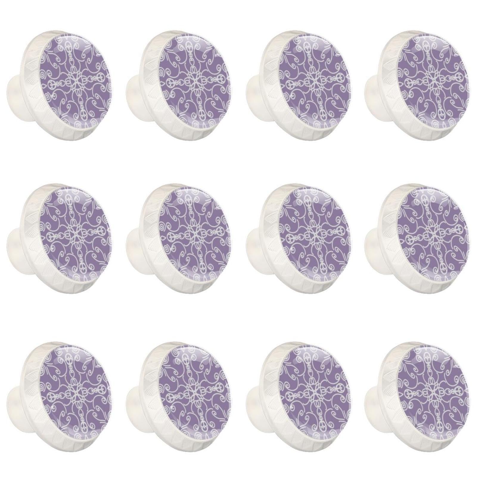 Boutons de tiroir en cristal avec texture florale vintage pour maison et meuble de salle de bain