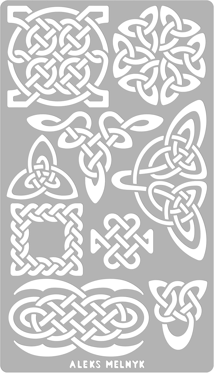 Amazon.com : Aleks Melnyk #37.3 Metal Journal Stencil, Pyrography ...