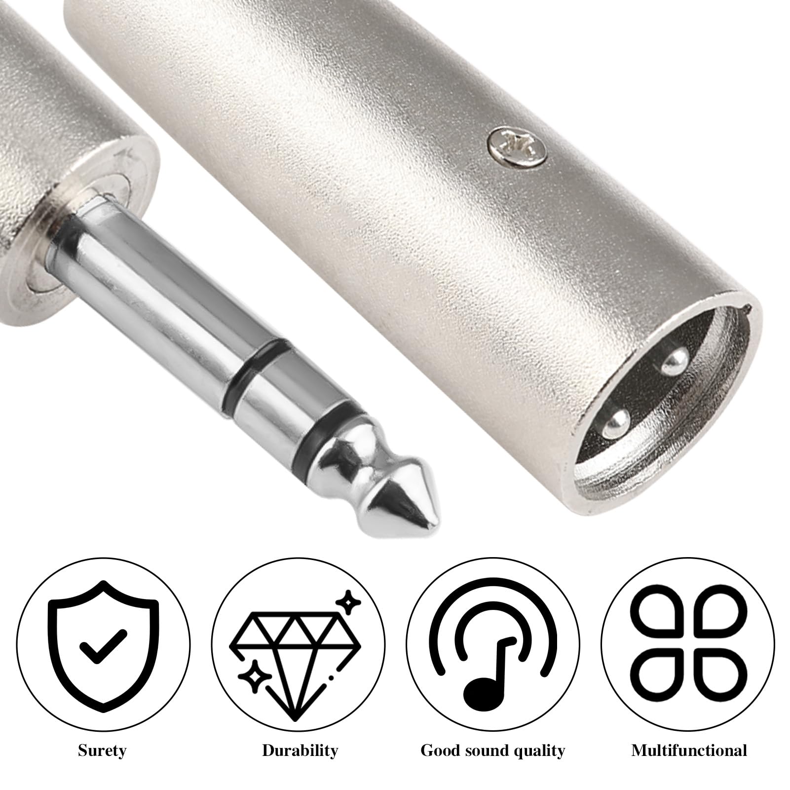 Adattatore TRS A XLR Da 6,35 Mm - 2 Pezzi, Nichelato, Per Audio Professionale - Foto 8