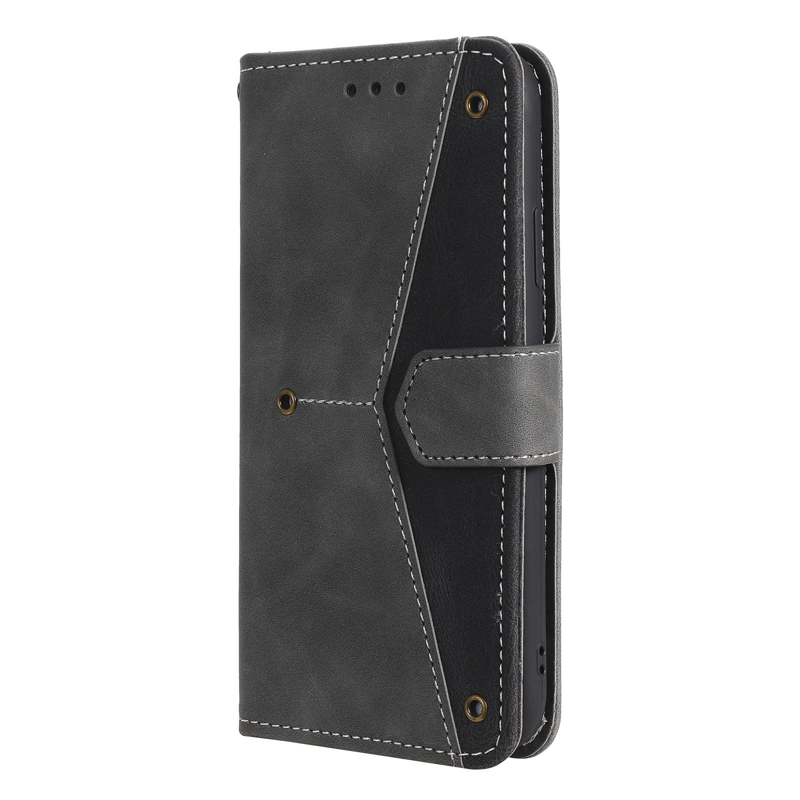 LTL Etui na telefon do iPhone 13 Mini/13/13 Pro/13 Pro Max, wysokiej jakości skórzane etui z klapką, etui z przegródkami na karty, podpórka, magnetyczne zamknięcie, szary, 13 Pro 6,1 cala