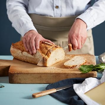 Opinel Parallele Bread Knife Serrated, Curved Blade for Slicing Bread and Tough Rinds, High Carbon X50CrMoV15 Stainless Steel, Made in France