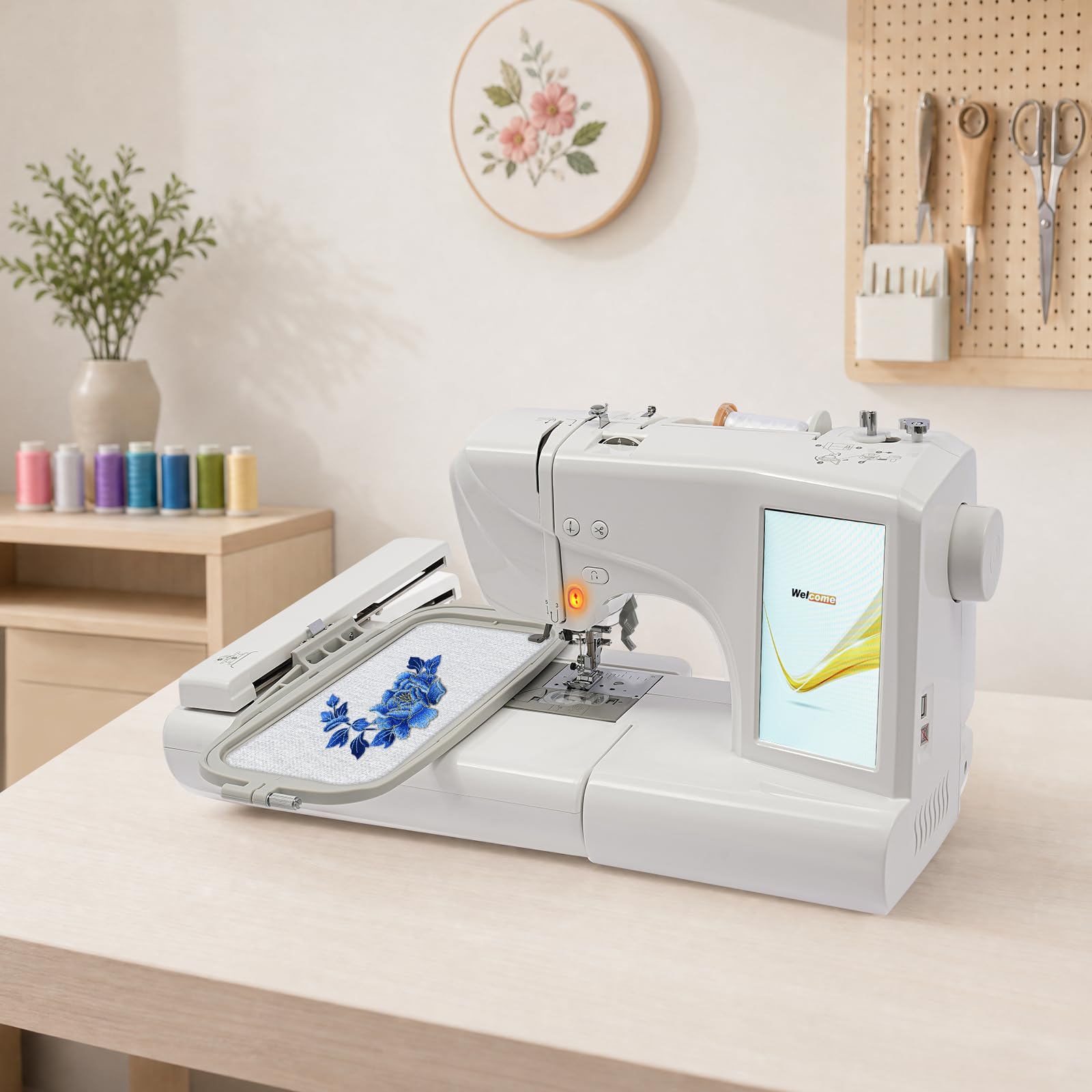 Computergesteuerte Stickmaschine 45W mit 7 Zoll LCD und 162 Stichmustern