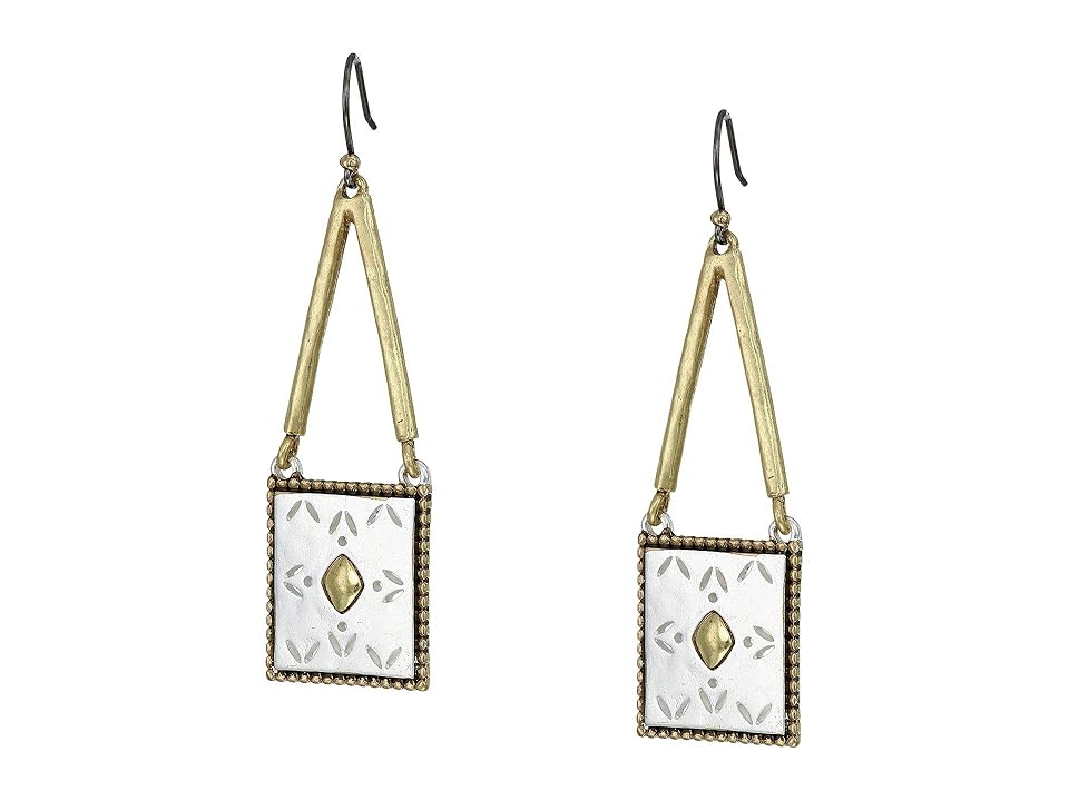 

Lucky Brand Tribal Square Drop Earrings (Two-Tone) Earring