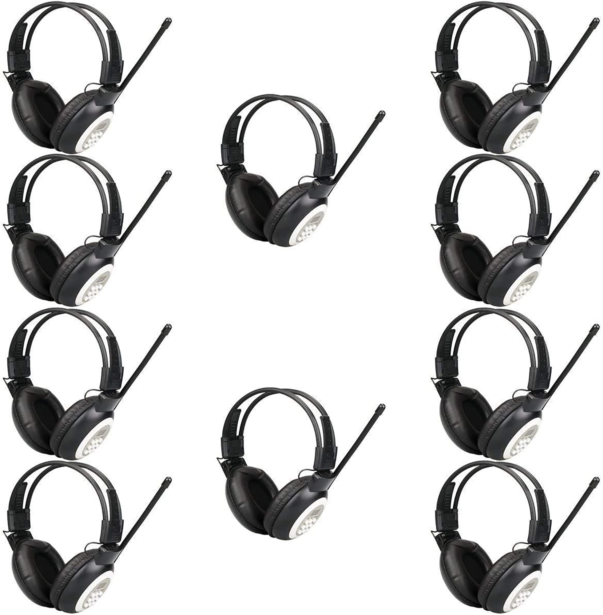 Retekess TR101 FM Headphone Radio,Hearing Test Headphones,3.5MM AUX Jack Compatible with Phones,Computers and Tablets,Suitable for School,Travel,Conferences,Training (10 Packs)