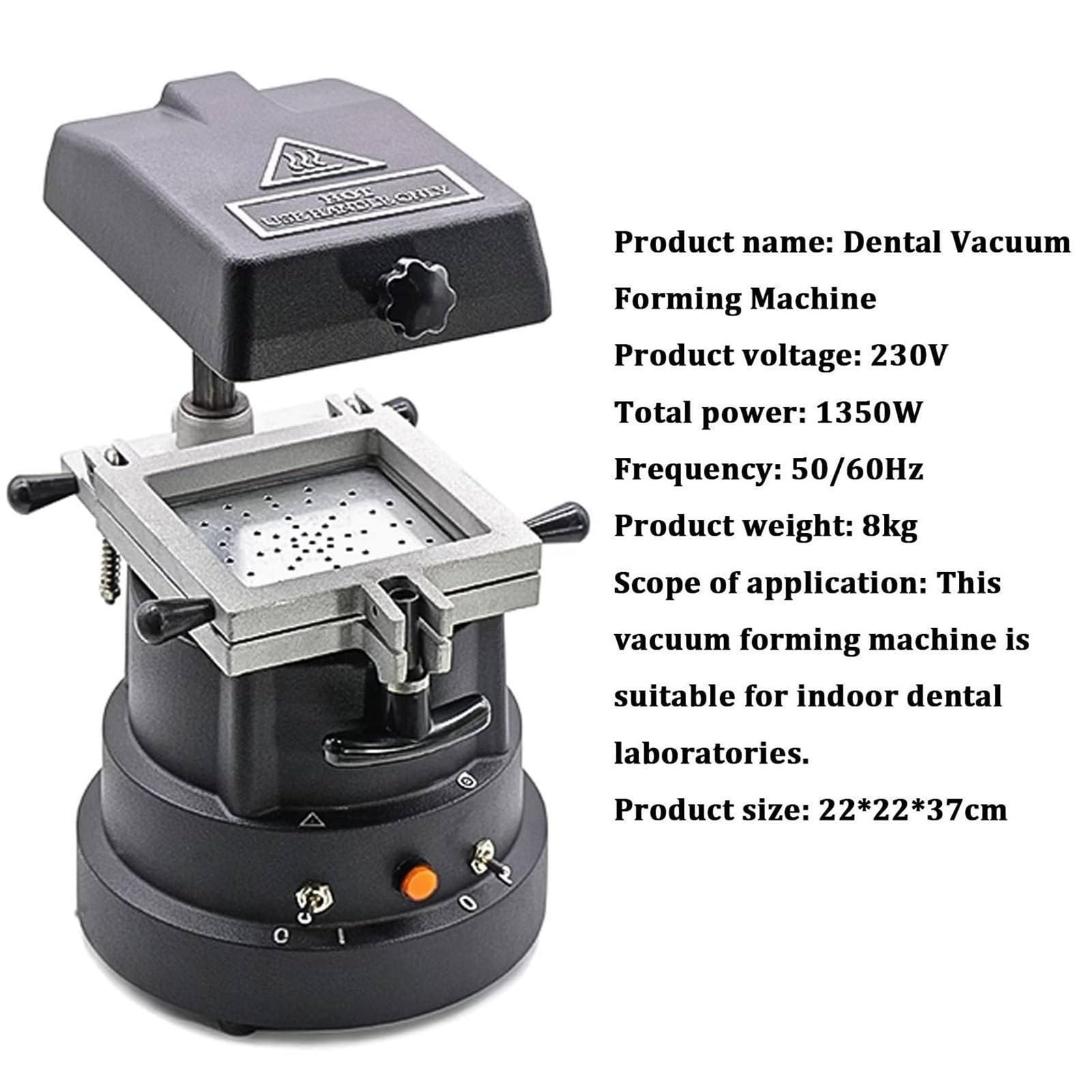 Vuoto dentale che forma macchina 1200W calore stampaggio attrezzature per fermi ortodontici, forte adsorbimento laminazione strumento per cliniche ed esperimenti