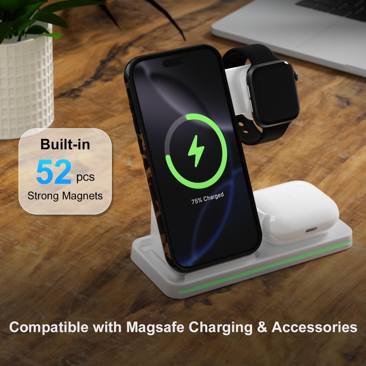 for iPhone 16 Pro Max Case Tortoise Shell, Compatible with Magsafe Magnetic Phone Case, Girly Cute Trendy Retro Amber Animal Print Aesthetic Design Cool Turtle Shell Hard Case for Women - Image 4