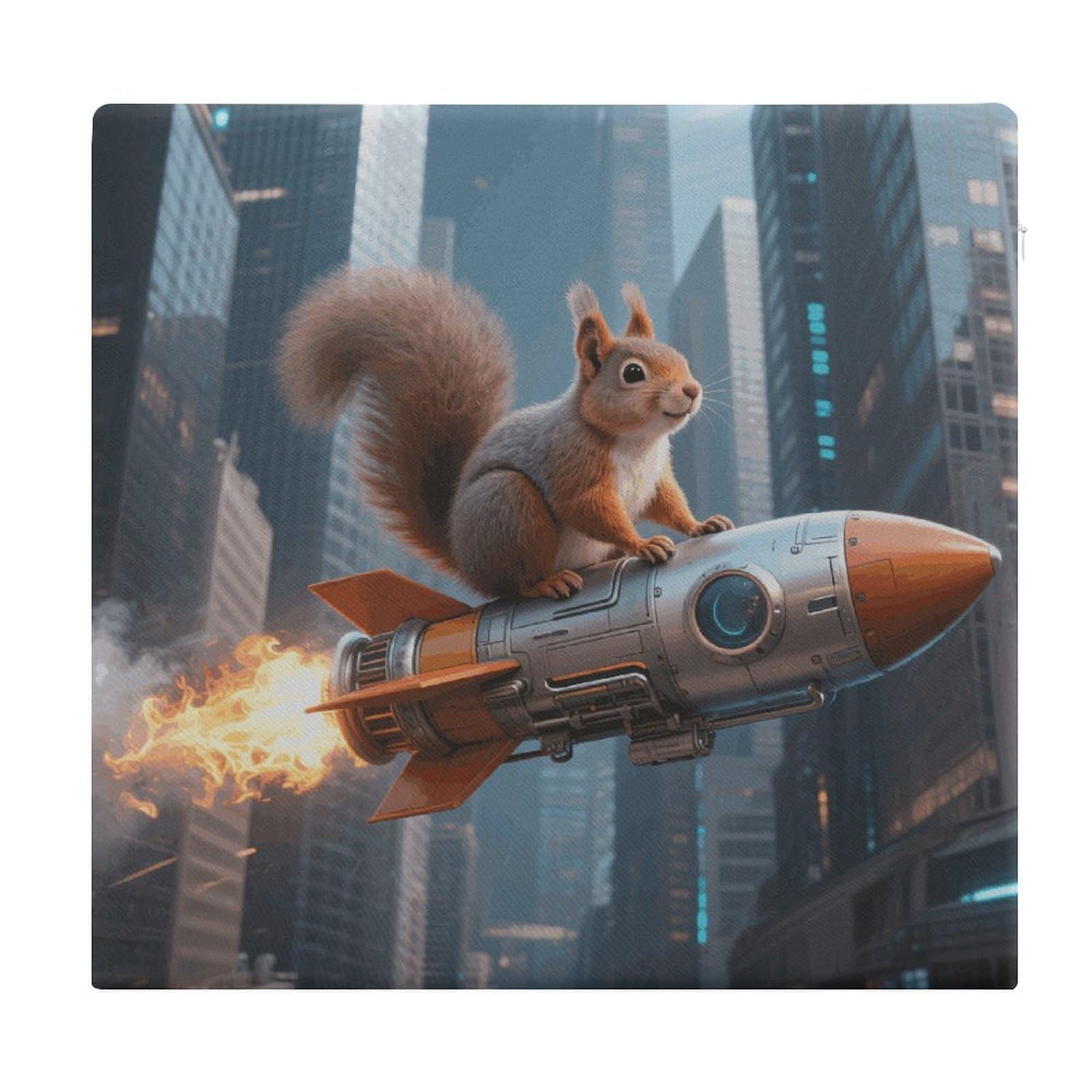 VstaDank Rocket Squirrel Cushions Memory Dining Chairs Cushion Non Slip Car Seat Cushions Indoo Dining Room Square Chair Pads with Zipper and Removable Cover Cushion