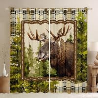 Tenda Per Porta Stampata 3D Con Cervo, 106x203 Cm, 1 Pannello, In Velluto, Per Privacy E Isolamento Termico. Ideale Per Camera Da Letto, Soggiorno, Fattoria. Occhielli In Plastica Per Asta (non Inclusa).