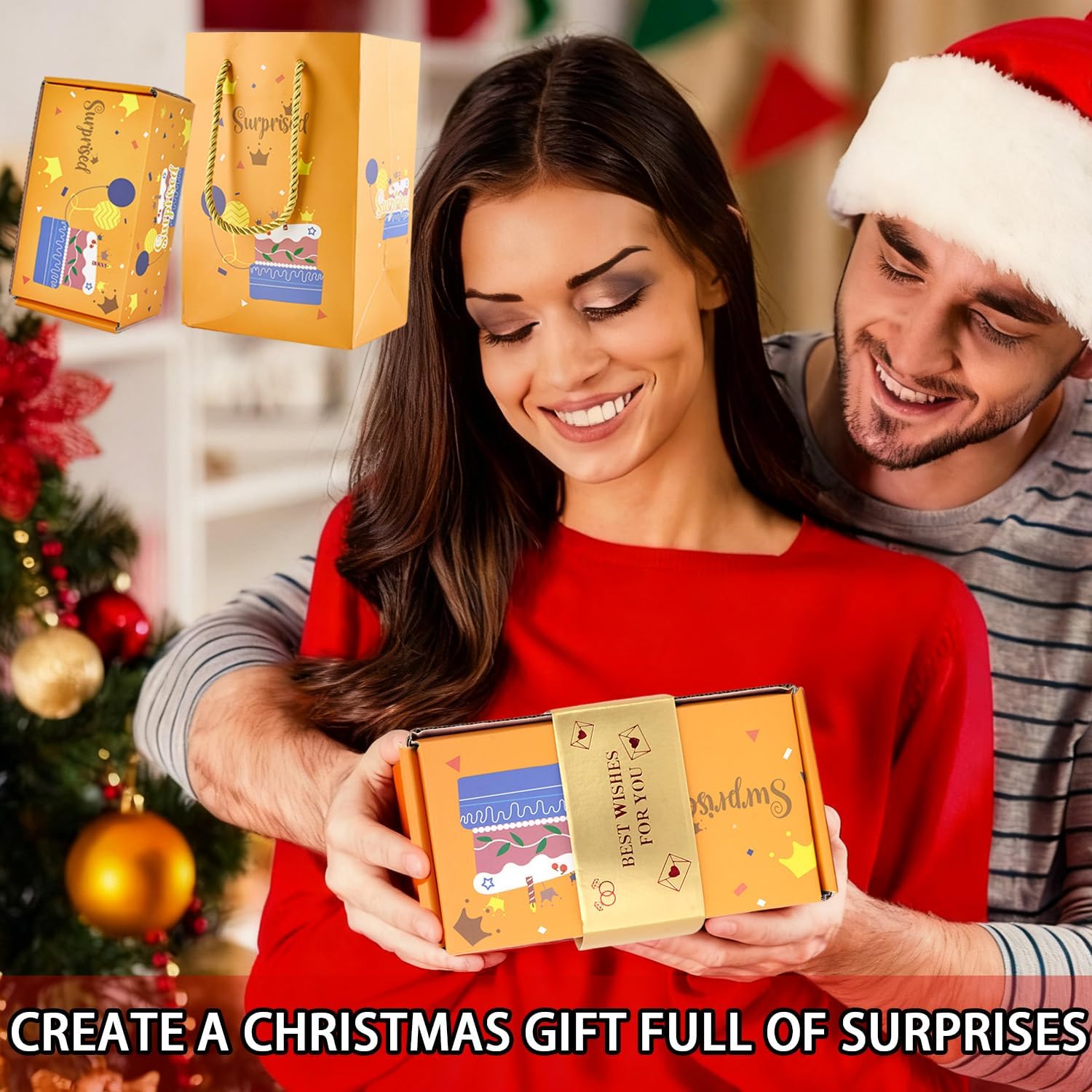 Dfqsofd 18 Bounces Surprise Gift Box Explosion for Money, Surprise Box with Confetti Folding Bouncing Money Gift Boxes for Mom Friend Birthday Anniversary Valentine Proposal - Image 7