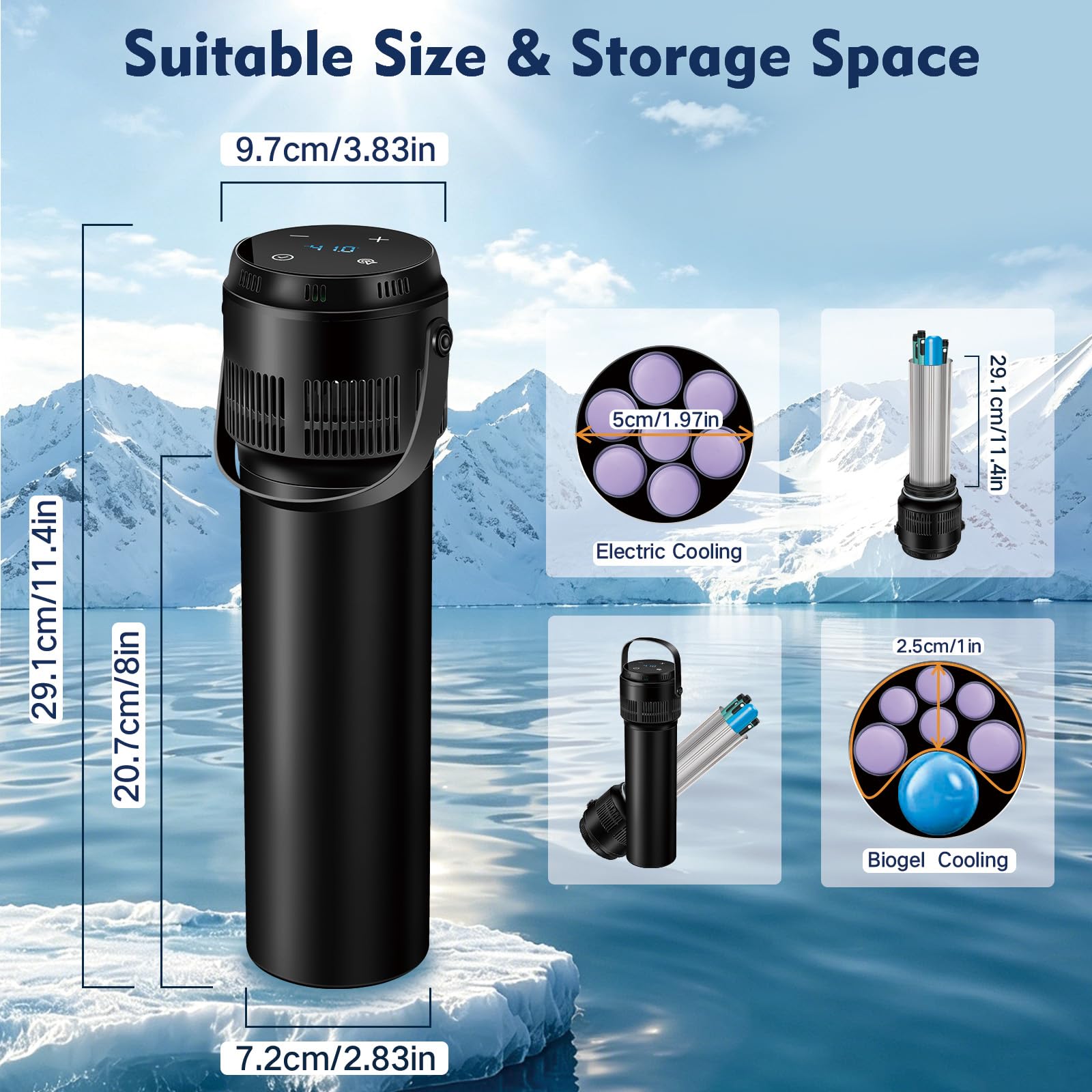Sendowtek Porta Insulina Termico da Viaggio, Temp-Display, USB, 2-20℃