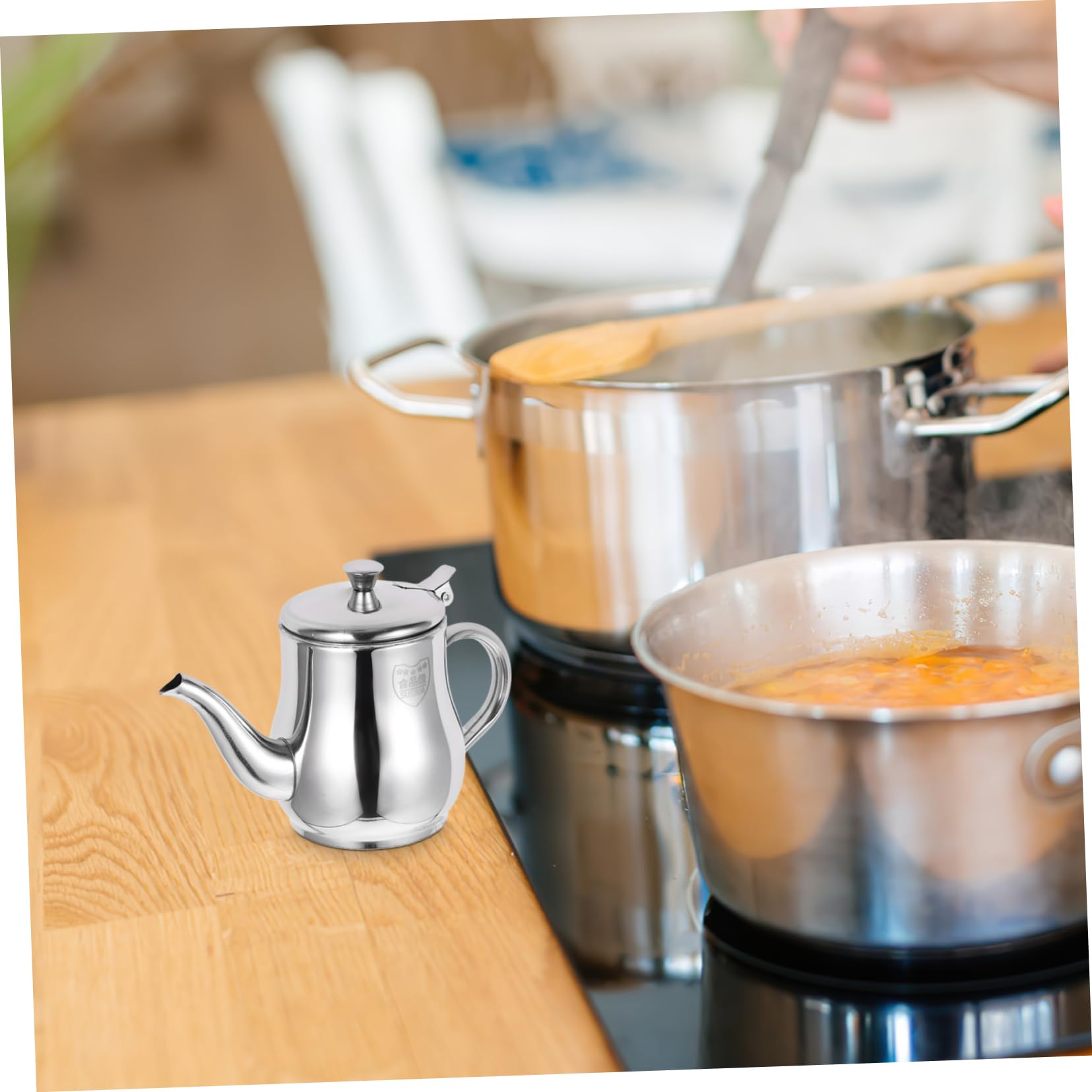 Recipiente para Aceite de 13oz en Acero Inoxidable Filtro para Separar Grasa, Adecuado para Filtrado de Sopa y Jugo en Cocina Doméstica