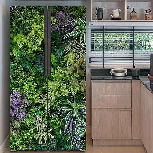 Miniatura 5 de Nature Art - Adhesivo mural de vinilo autoadhesivo para puerta, calcomanía extraíble para despegar y pegar, para refrigerador, hojas verdes, 32.3 x