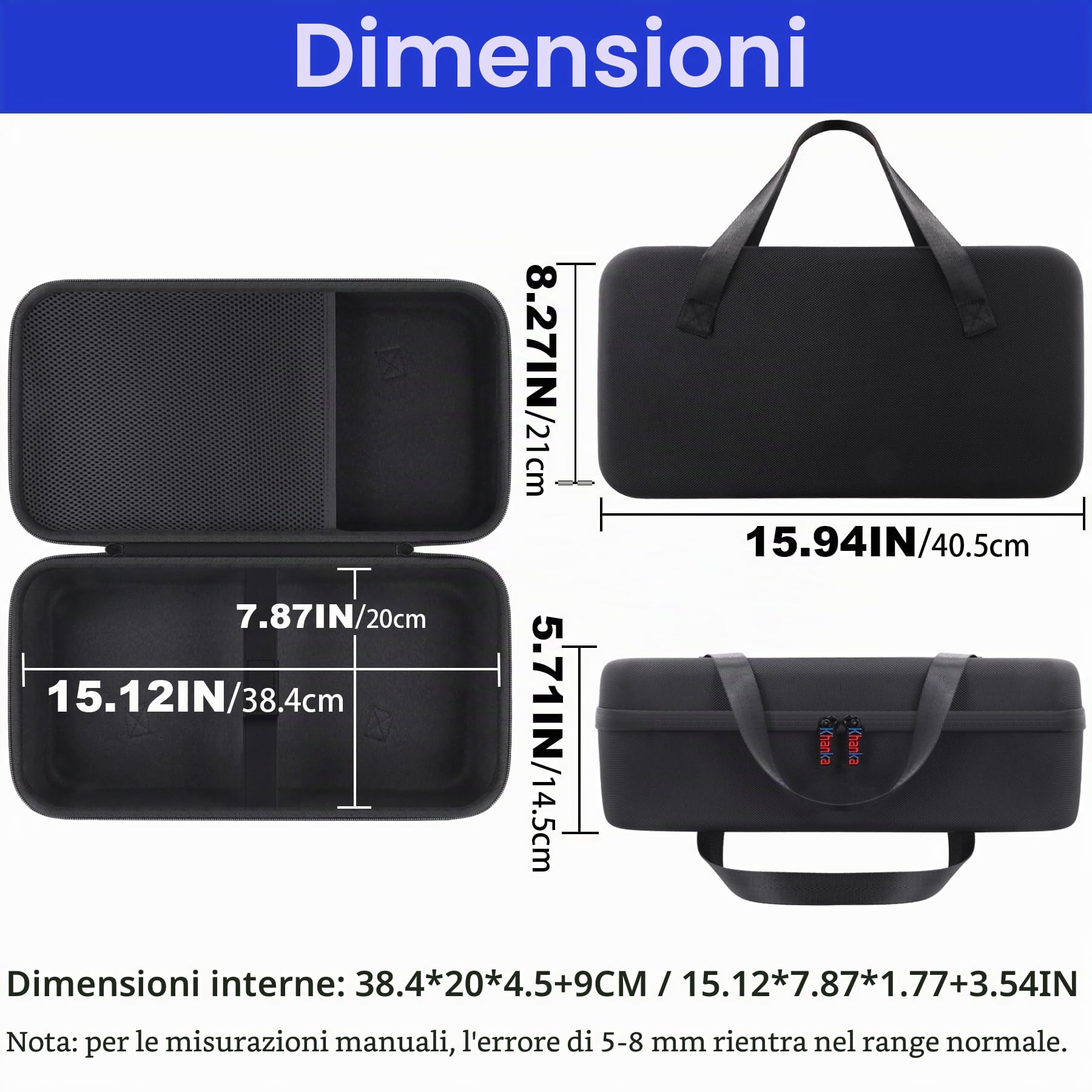 Khanka Custodia per HP OfficeJet 250 Stampante All-in-One Portatile,Borsa Rigida da Viaggio con Tasca in Rete per Accessori HP OfficeJet 250, Solo Custodia