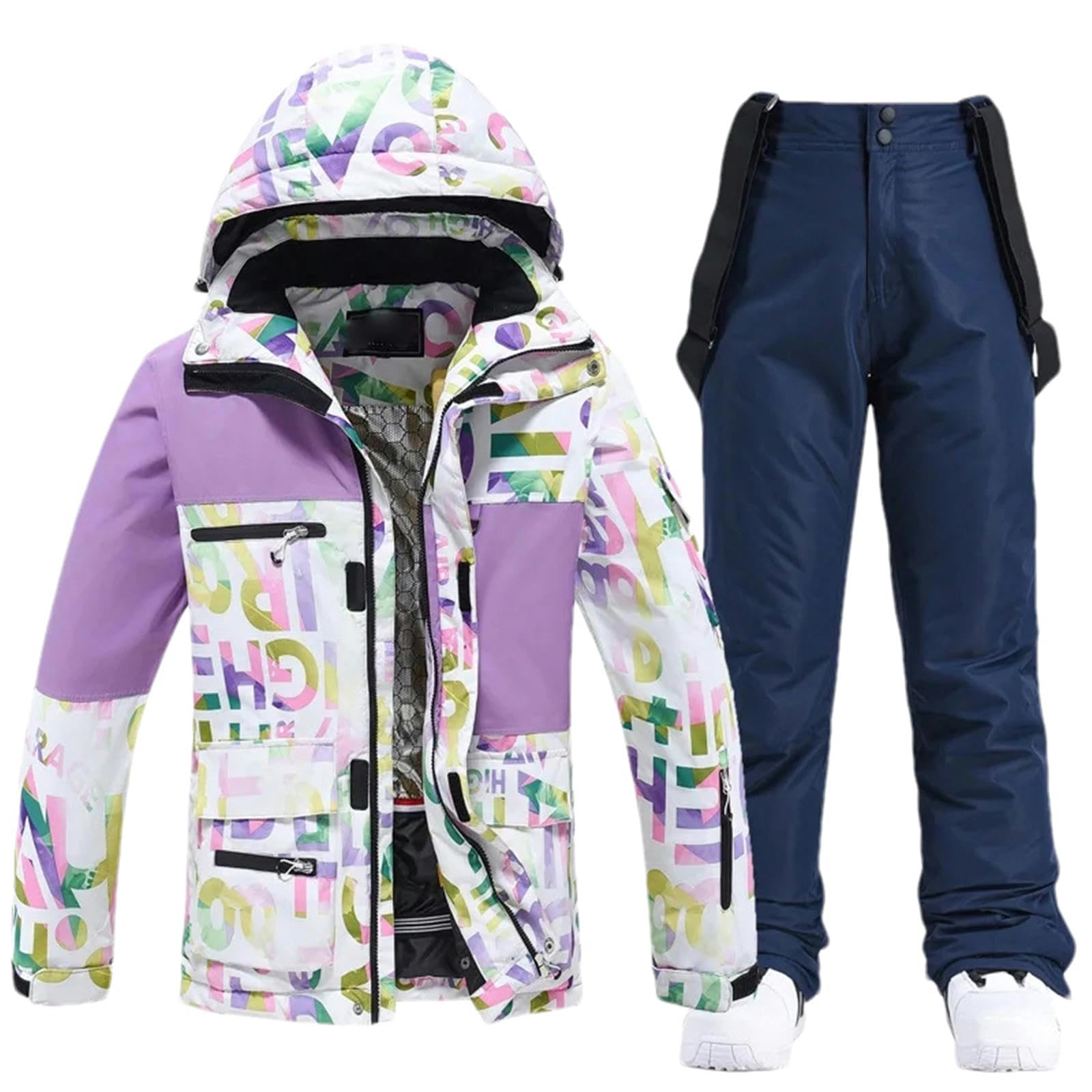 BoShiNuo Snow Wear Clothing for Snowboarding Winter Clothes Ski Snow Jacket Pant Sets Snowboarding Clothing for Men and Women H907 Jacket Pant1 S