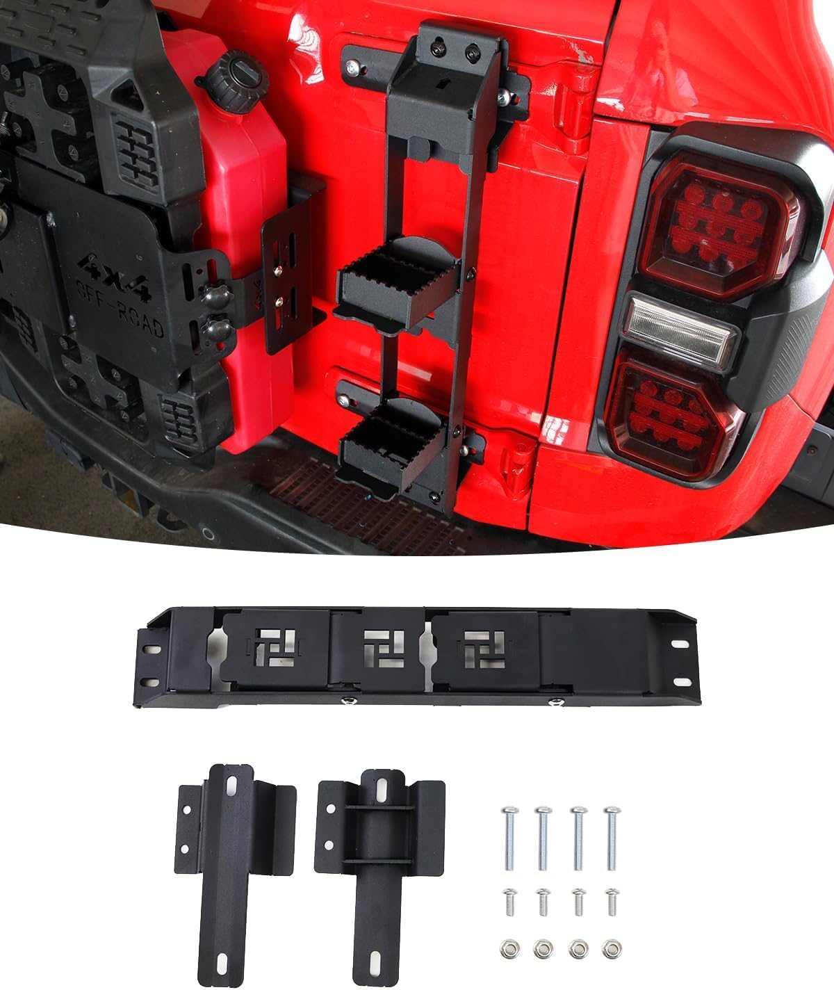 Tailgate Ladder Hinge Step Compatible with Ford Bronco 2/4 Door 2025 2024 2023 2022 2021, Tailgate Foot Pedal Roof Access Accessories