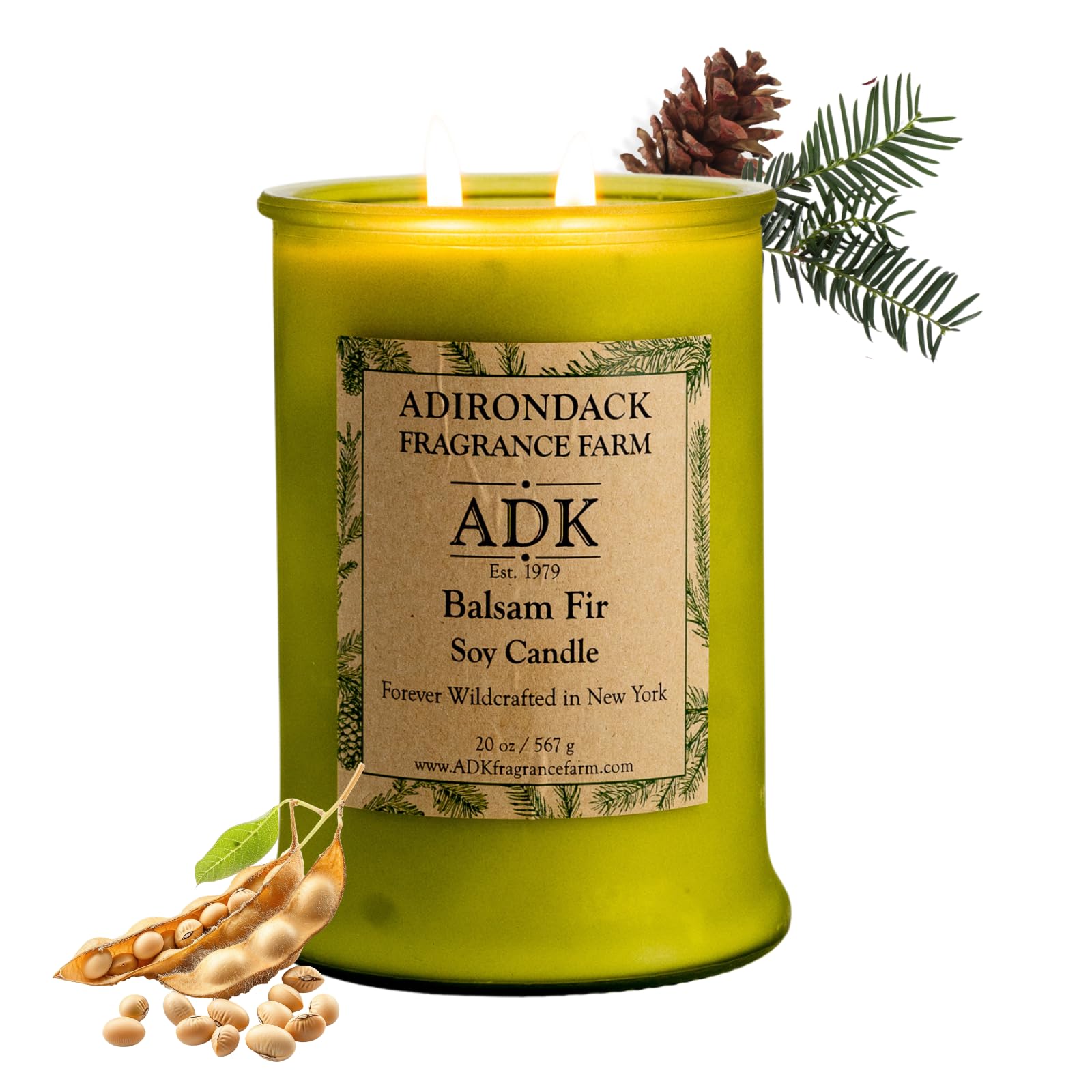 ADK Bougie parfumée baume et sapin – Bougie d'aromathérapie naturelle pour décoration d'intérieur et de cuisine, bougies relaxantes à base de plantes, parfaites pour offrir en cadeau