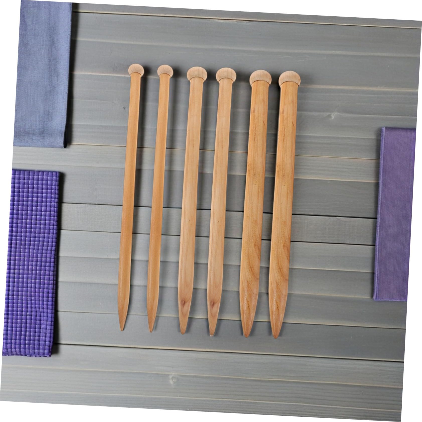 HAPINARY 6 Stück Teiliges Jumbo Holz Stricknadeln für Dicke DIY Decken Handstricknadeln Robust Ergonomisch für Anfänger Effizientes Stricken Winterliche Häkelbedarf