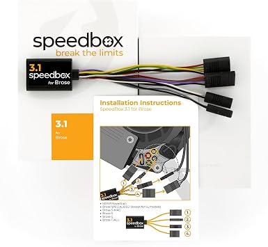 SpeedBox 3.1 متوافق مع Brose/Specialized/SRAM Powertrain/E-Bike Tuning Kit/سرعة غير محدودة/قيم حقيقية/سرعة قابلة للتعديل