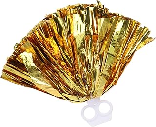 応援ポンポン リング型 プラスチック製 ゴールド 2個 チアダンス 高校生向け | チームポンポン チアリーダー用 直径30cm キッズ 大学生向け スポーツイベント 野球 サッカー