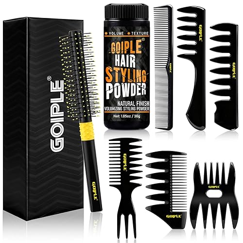 Peines de peinado para el cabello, peine de textura de dientes anchos para hombres, juego de peine de cepillo de peluquería profesional,