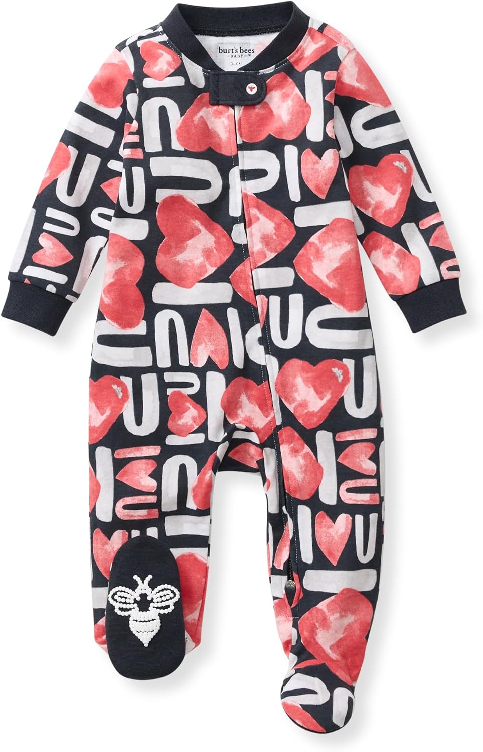 Burt's Bees Baby Boys Sleep and Play PJs, 100% Organic Cotton One-Piece Zip Front Romper Jumpsuit Pajamas