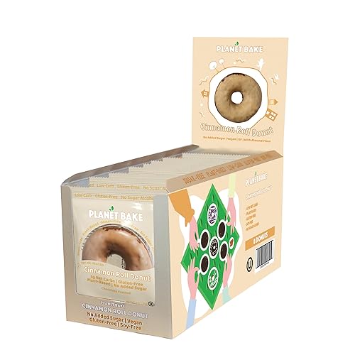 PLANET BAKE Donas veganas, sin gluten, sin azúcar, sin soja, donas húmedas y deliciosas envueltas individualmente para aperitivos saludables sobre