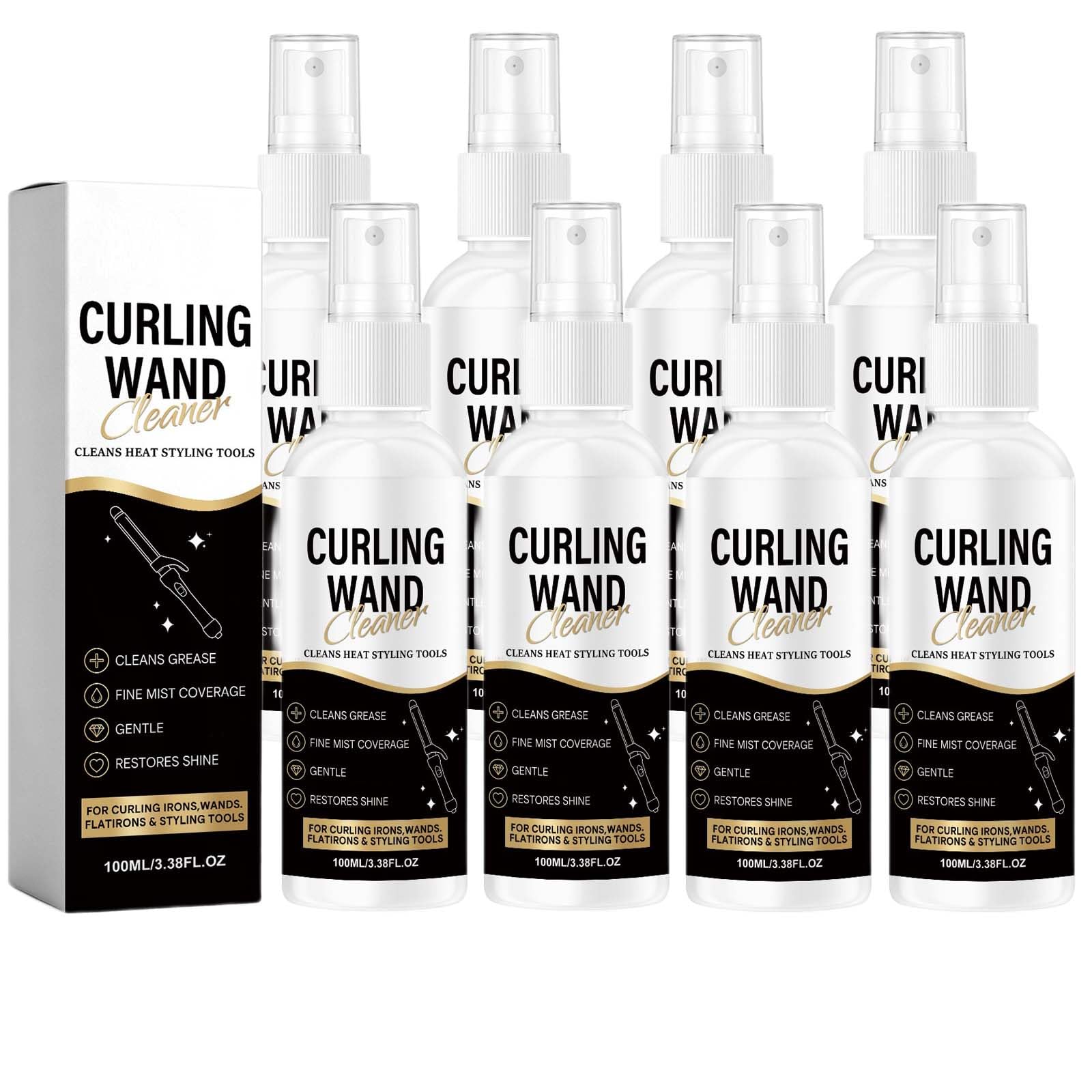 Spray Nettoyant Pour Outils Coiffure, Nettoyant Pour Fer À Friser. (8PCS)